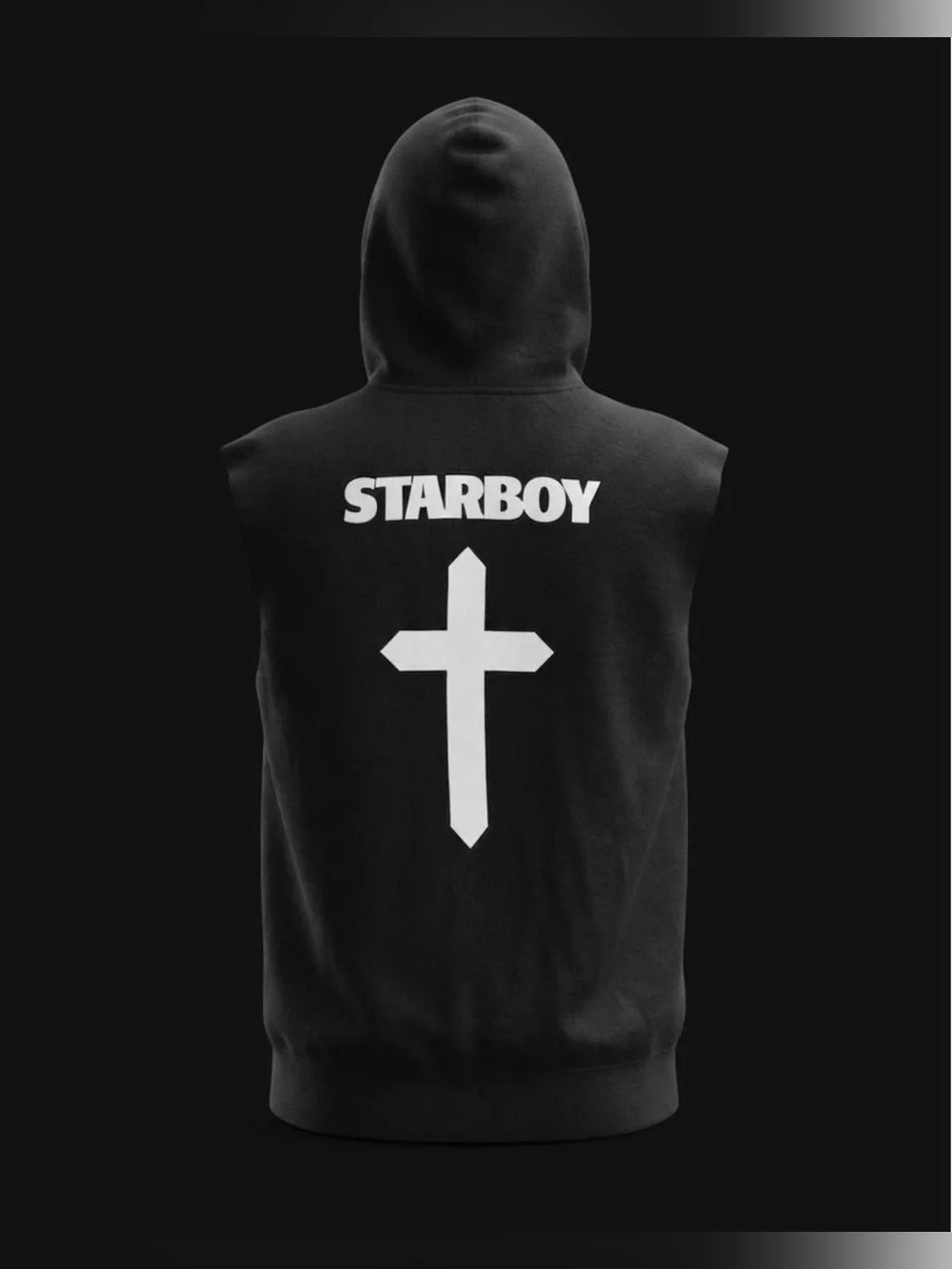 The Weeknd XO Sleeveless Hoodie Black Pullover Vest Size M